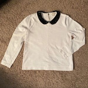 Jcrew Peter Pan Lace Collar Tee